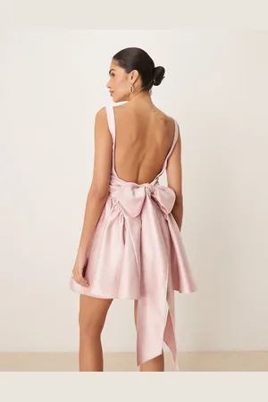 Six Stories Drop hem mini dress in powder