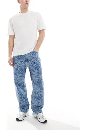 Bershka Baggy jacquard jeans in