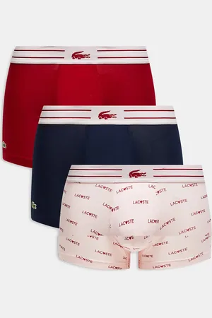 Lacoste 3 pack heart logo trunks in