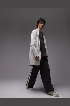 Rains 12020 waterproof long jacket in stone-Neutral