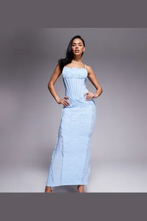 Murci Exclusive lace corset detail cami maxi dress in