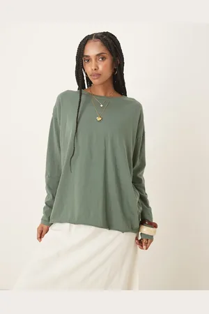 Free People Nina long sleeve t-shirt in green