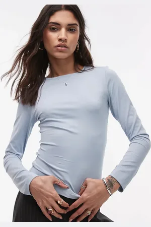 Topshop Slinky long sleeve top in -Pink