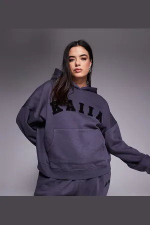 Kaiia Plus logo oversized hoodie in dark grey (part of a set)