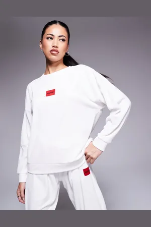 HUGO BOSS HUGO Bodywear Neve cosy sweatshirt in off white (part of a set)
