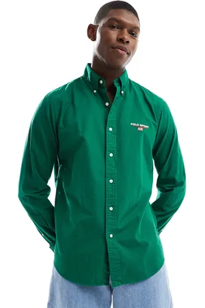 Ralph Lauren Sport capsule small logo garment dyed oxford shirt classic oversized fit in