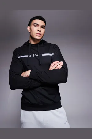 HUGO BOSS Authentic stripe logo hoodie regular fit in