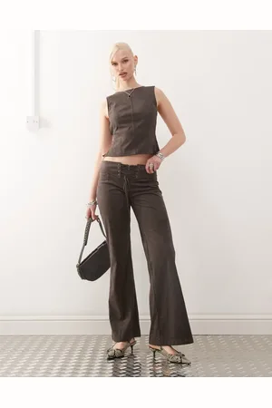 Motel Vallen tie-front faux suede pants in