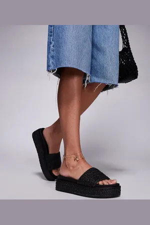South Beach Platform sandals in raffia