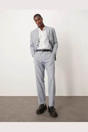 SELECTED Linen mix suit pants in blue