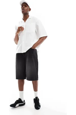 Bershka Baggy denim shorts in
