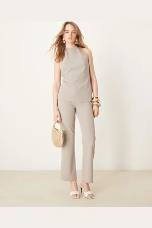 Pretty Lavish Tailored slim leg pants in (part of a set)-Neutral