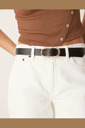 ASOS Waist and hip jeans belt with gold hardware in