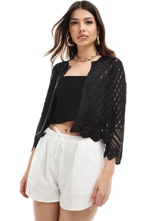 JDY Knitted 3/4 length sleeve cardigan in