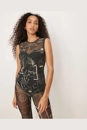 Never Fully Dressed Mesh top in palm print (part of a set)
