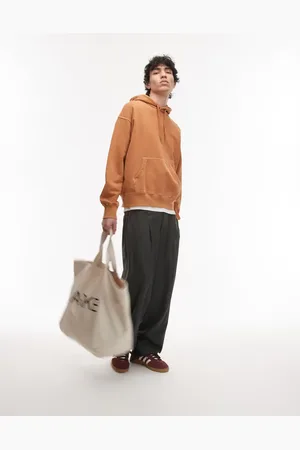 ARKET Relaxed terry hoodie in terracotta orange