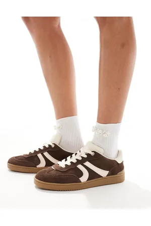 Stradivarius Gum sole leather sneakers in