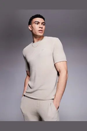 HUGO BOSS Rib logo t-shirt regular fit in (part of a set)-Neutral