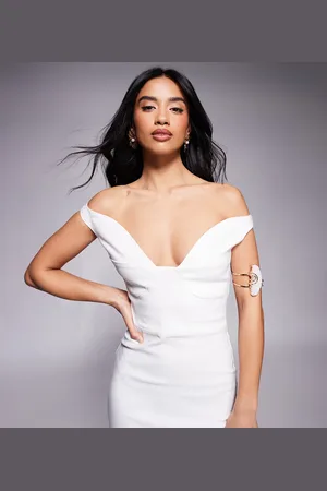 Vesper Bengaline sweetheart neckline midaxi dress in