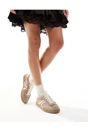 Stradivarius Gum sole leather sneakers in -Neutral