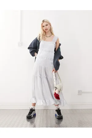COLLUSION Satin tiered maxi dress in