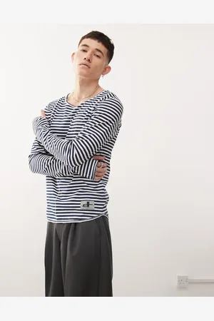 Cheap Monday X Landon Barker long sleeve t-shirt with back print in black and white