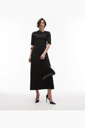 & OTHER STORIES Jersey long sleeve maxi dress with knotted detail in