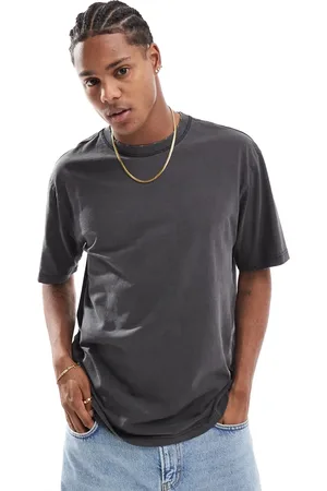 Only & Sons Distressed t-shirt in charcoal-Green