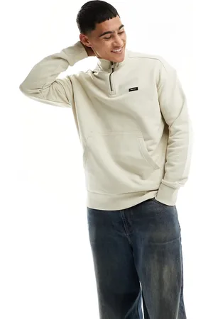 Calvin Klein Cotton comfort 1/4 zip sweatshirt in -Neutral