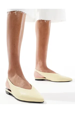 Schuh Lace slingback flat shoes in lemon