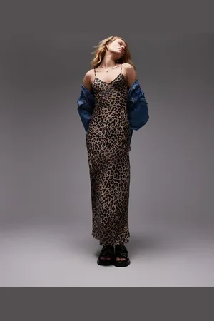AllSaints Bryony maxi cami dress in leopard print-Yellow