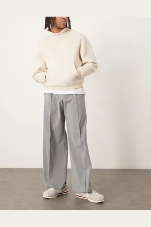 ASOS Smart loose fit pants with front pleat in pinstripe