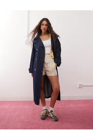 Miss Selfridge Western denim trench coat-Blue
