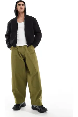 ASOS Oversized baggy pants with knee panels in green