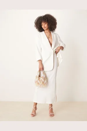 Pretty Lavish Tailored midaxi skirt in -White