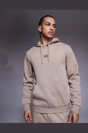 EA7 Armani central logo hoodie in beige (part of a set)-Neutral