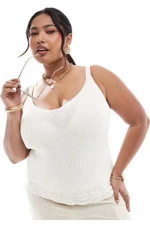 New Look New Look Curve knitted cami top in -White