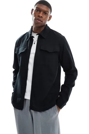 French Connection French Connection 2 pocket linen overshirt in navy