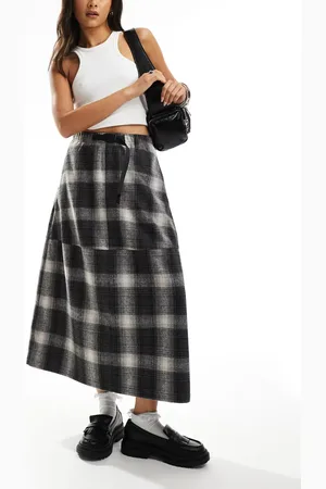 Gramicci Wool panelled midi skirt in shadow