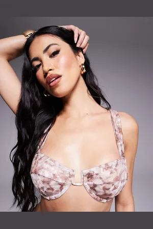 South Beach Bustier bikini top in glitter print