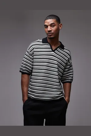 Topman Knitted stripe polo in -Multi