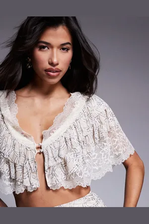 AFRM Crop top with built in bralet in mocha-Brown