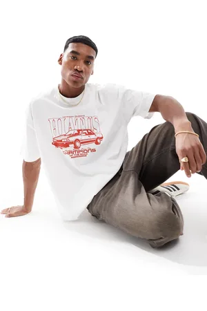 ASOS Oversized t-shirt with street car graphic in white