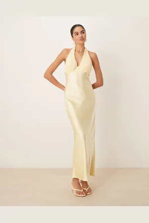 Six Stories Contrast slip midaxi dress in -Yellow