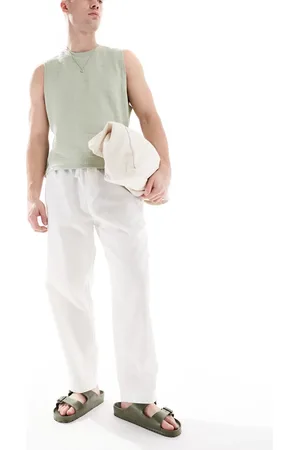Pull&Bear Linen blend pants in