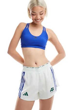 adidas Adidas Running Own The Run shorts in white green and blue