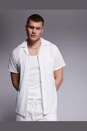 South Beach Broderie short sleeve beach shirt in (part of a set)