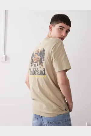 Timberland Back On The Road back print t-shirt in beige-Neutral