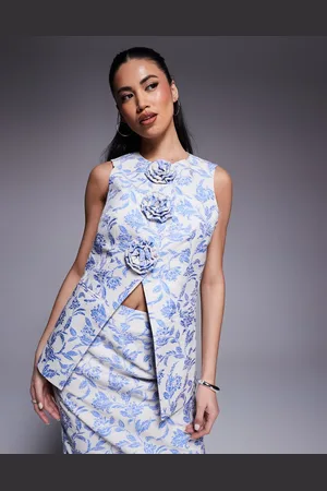 ASOS Jacquard waistcoat with 3D flowers in tapestry floral (part of a set)