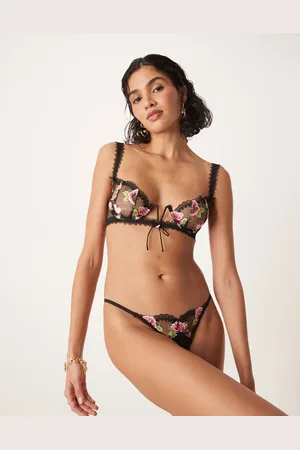 For Love & Lemons Love Garden lingerie thong panty in multi (part of a set)